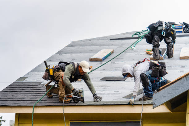 Professional Gutter Installation technician working in Wakefield, MA